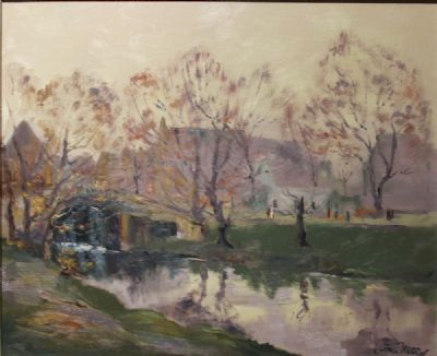 Near Lesson Street Bridge by Liam Treacy sold for €650 at deVeres Auctions