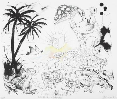TAOIST FROADS IN PARADISE by James Kirwin  at deVeres Auctions