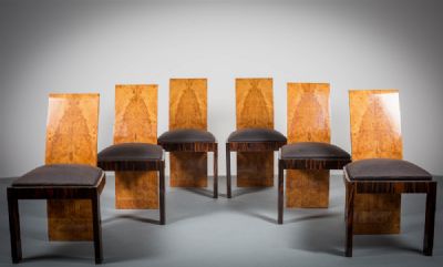AN IMPORTANT SET OF SIX ART DECO DINING CHAIRS at deVeres Auctions