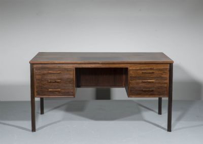 A ROSEWOOD KNEEHOLE DESK, DANISH 1960s at deVeres Auctions