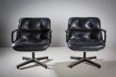 A PAIR OF EXECUTIVE CHAIRS, FRENCH, 1970s at deVeres Auctions