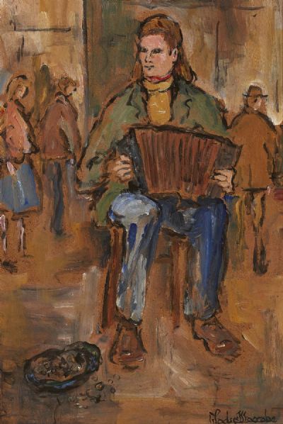 STREET SCENE by Gladys Maccabe sold for €800 at deVeres Auctions