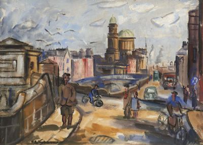 SMITHFIELD, LIFFEY WALL by Norah McGuinness  at deVeres Auctions