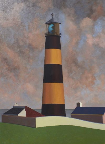 BLACK AND YELLOW LIGHTHOUSE by Stephen McKenna  at deVeres Auctions