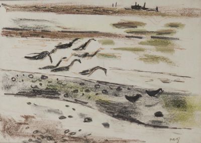 GEESE AT SUTTON by Norah McGuinness  at deVeres Auctions