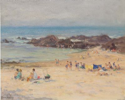 SUMMER ON THE BEACH by Frank McKelvey  at deVeres Auctions