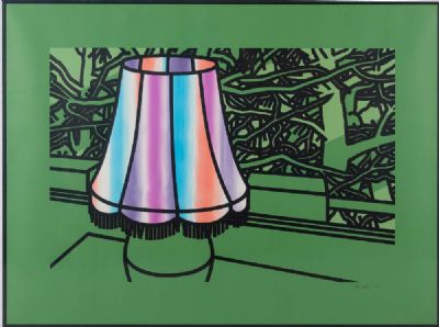 LAMP AND PINES (1975) by Patrick Caulfield sold for €1,500 at deVeres Auctions