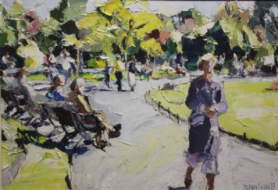 ST STEPHENS GREEN, SUNLIGHT by Stephen Cullen  at deVeres Auctions