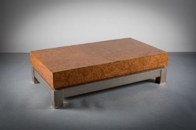 BURR MAPLE COFFEE TABLE at deVeres Auctions
