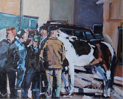 HORSE FAIR AT ENNISTYMON by Michael Hanrahan sold for €280 at deVeres Auctions