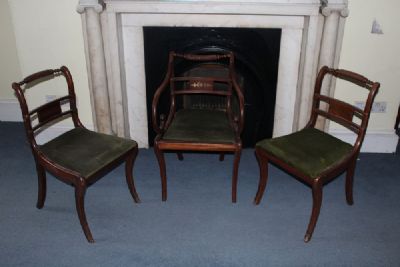 A SET OF TEN MAHOGANY REGENCY STYLE DINING CHAIRS at deVeres Auctions