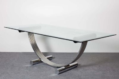 A CHROME DINING TABLE by RENATO ZEVI  at deVeres Auctions
