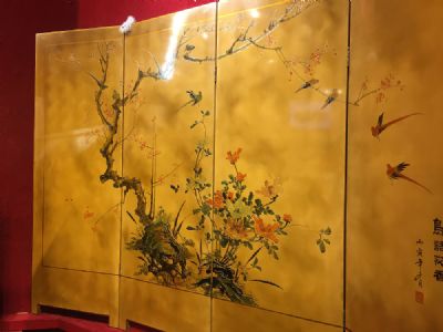 A LACQUERED FOUR FOLD SCREEN at deVeres Auctions
