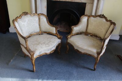 GILTWOOD OPEN ARMCHAIRS at deVeres Auctions