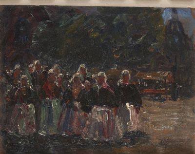 BRETON WOMEN by May Guinness sold for €1,600 at deVeres Auctions