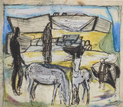GRAZING HORSES by Barbara Warren sold for €650 at deVeres Auctions