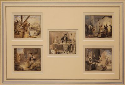 FIVE TRADES (5 framed as one) William Henry Brooke 1772 - 1860 at deVeres Auctions