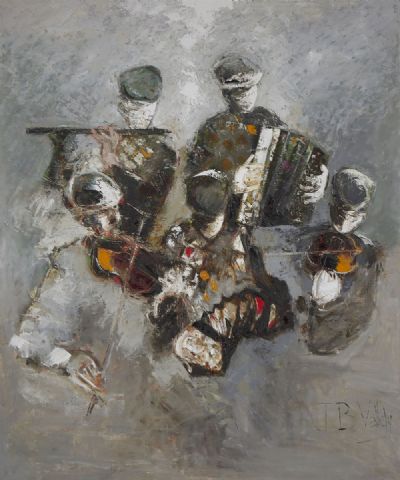 FIVE MUSICIANS by John B. Vallely sold for €21,000 at deVeres Auctions