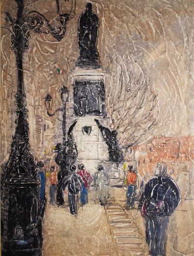 O'CONNELL STREET, DUBLIN by John Dunne sold for €300 at deVeres Auctions