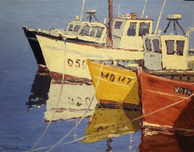 LOBSTER BOATS BERTHED AT KILMORE QUAY, WEXFORD by at deVeres Auctions