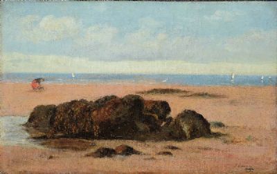 ON THE SHORE, CO ANTRIM by Sir John Lavery  at deVeres Auctions