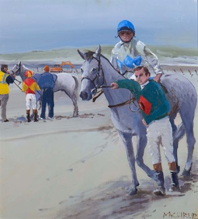 FIRST RACE, OMEY STRAND, CONNEMARA by Cecil Maguire  at deVeres Auctions