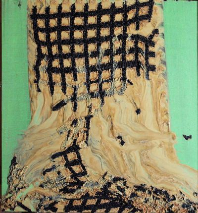 PAINTING ON GREEN GROUND by Alexis Harding sold for €460 at deVeres Auctions