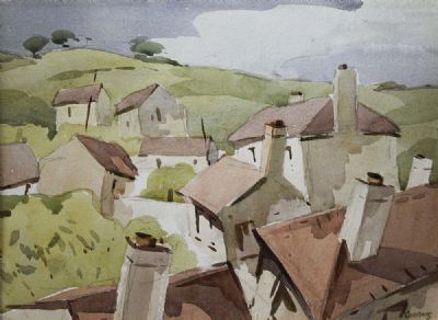 ROOFTOPS by Desmond Carrick sold for €170 at deVeres Auctions