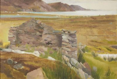 DESERTED VILLAGE ACHILL by Barbara Warren sold for €1,000 at deVeres Auctions