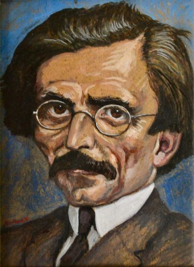 SHOLEM ALEICHEM, RUSSIAN WRITER by Harry Kernoff sold for €1,200 at deVeres Auctions