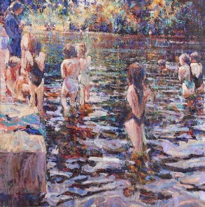 THE SWIMMING LESSON by Arthur K. Maderson sold for €4,600 at deVeres Auctions
