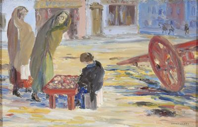 THE LITTLE MERCHANT (1925) (GORT, CO GALWAY) by Jack Butler Yeats sold for €95,000 at deVeres Auctions