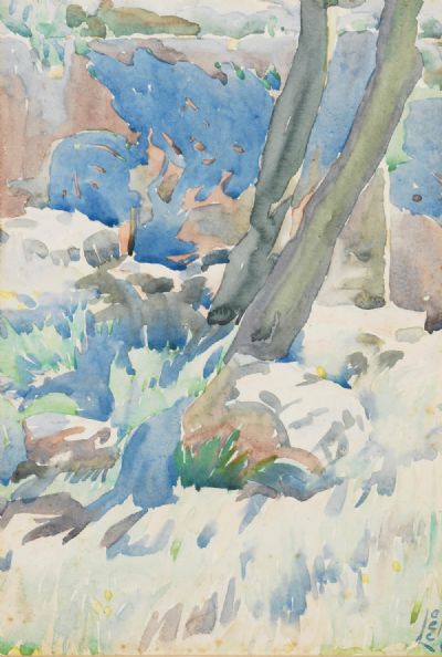 TREES IN A GARDEN by William John Leech sold for €3,400 at deVeres Auctions