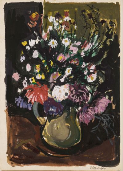 STILL LIFE OF FLOWERS by Basil Blackshaw sold for €1,800 at deVeres Auctions
