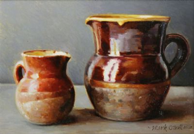 TWO PROVENCAL GLAZED JUGS by Mark O'Neill  at deVeres Auctions