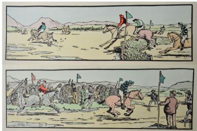 START OF THE RACE & FINISH OF THE RACE (2) by Jack Butler Yeats  at deVeres Auctions