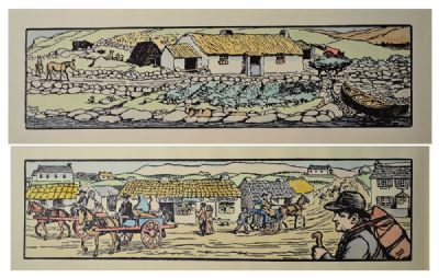 THE VILLAGE & MOUNTAIN FARM by Jack Butler Yeats sold for €700 at deVeres Auctions