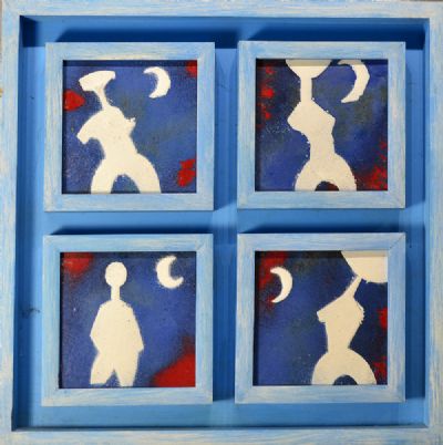 STUDY IN BLUE, WHITE AND RED by Patrick McElroy  at deVeres Auctions