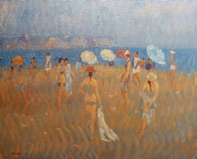 FINDING SUMMER AT NERJA by Desmond Carrick  at deVeres Auctions