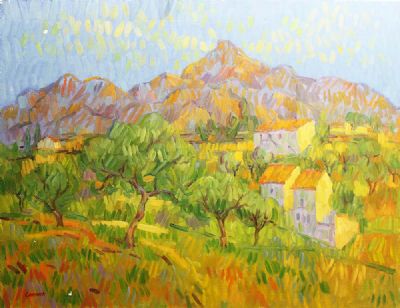 VILLAS ON A HILL, NERJA by Desmond Carrick  at deVeres Auctions