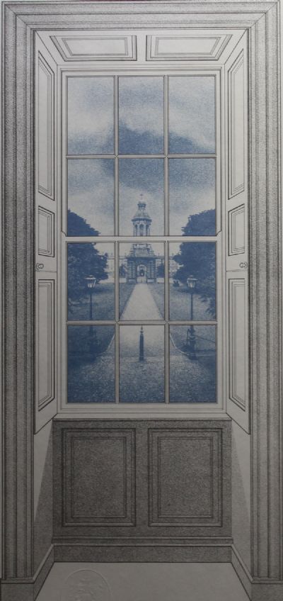 VIEW FROM THE RUBRICS, TRINITY COLLEGE DUBLIN by Robert Ballagh  at deVeres Auctions