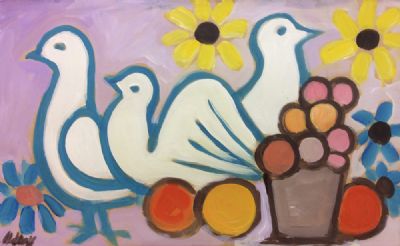 DOVES AND SUNFLOWERS by Markey Robinson  at deVeres Auctions