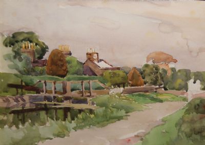 CANAL WITH LOCK by Tom Nisbet  at deVeres Auctions