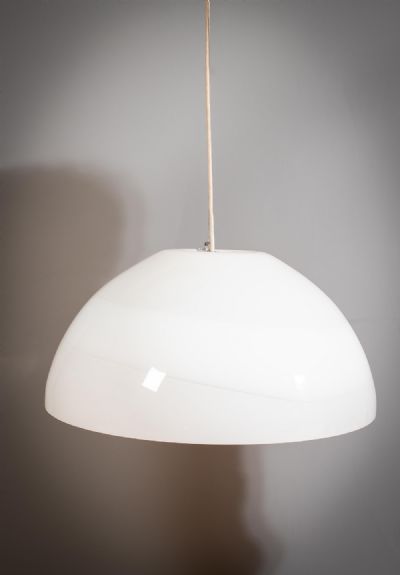AN ITALIAN MILK GLASS CEILING LIGHT at deVeres Auctions