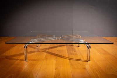 A TUBULAR CHROME MODEL 784 COFFEE TABLE, by Gianfranco Frattini  at deVeres Auctions