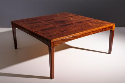 A ROSEWOOD SQUARE COFFEE TABLE, DANISH, 1960s at deVeres Auctions