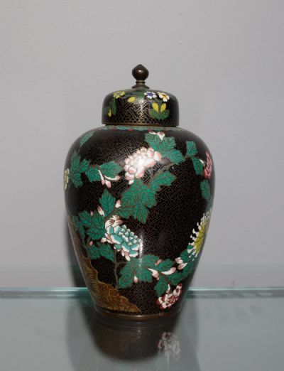 A cloisonne baluster shaped vase and cover, c.1900 at deVeres Auctions