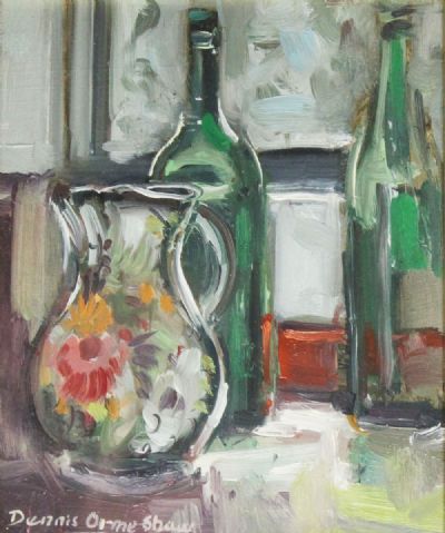 STILL LIFE WITH PAINTED JUG by Dennis Orme Shaw sold for €100 at deVeres Auctions
