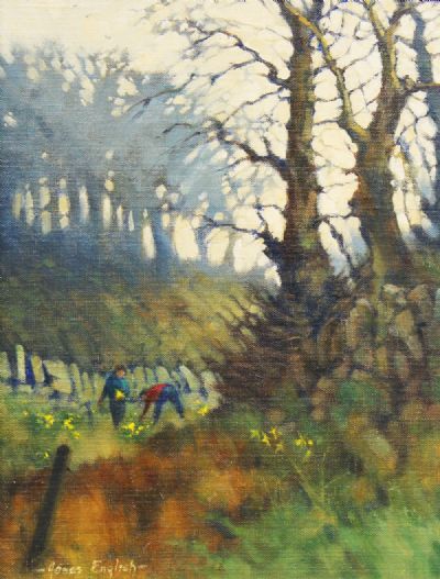 PICKING WILD DAFFODILS by James English sold for €360 at deVeres Auctions