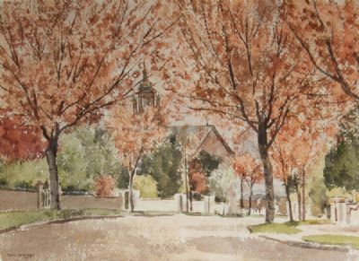 SPRING BLOSSOM, MOUNT MERRION by Tom Nisbet sold for €320 at deVeres Auctions